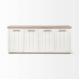 Fairview III Solid Wood Brown Top & White Frame 4 Cabinet Door Sideboard from Mercana - Luna Furniture