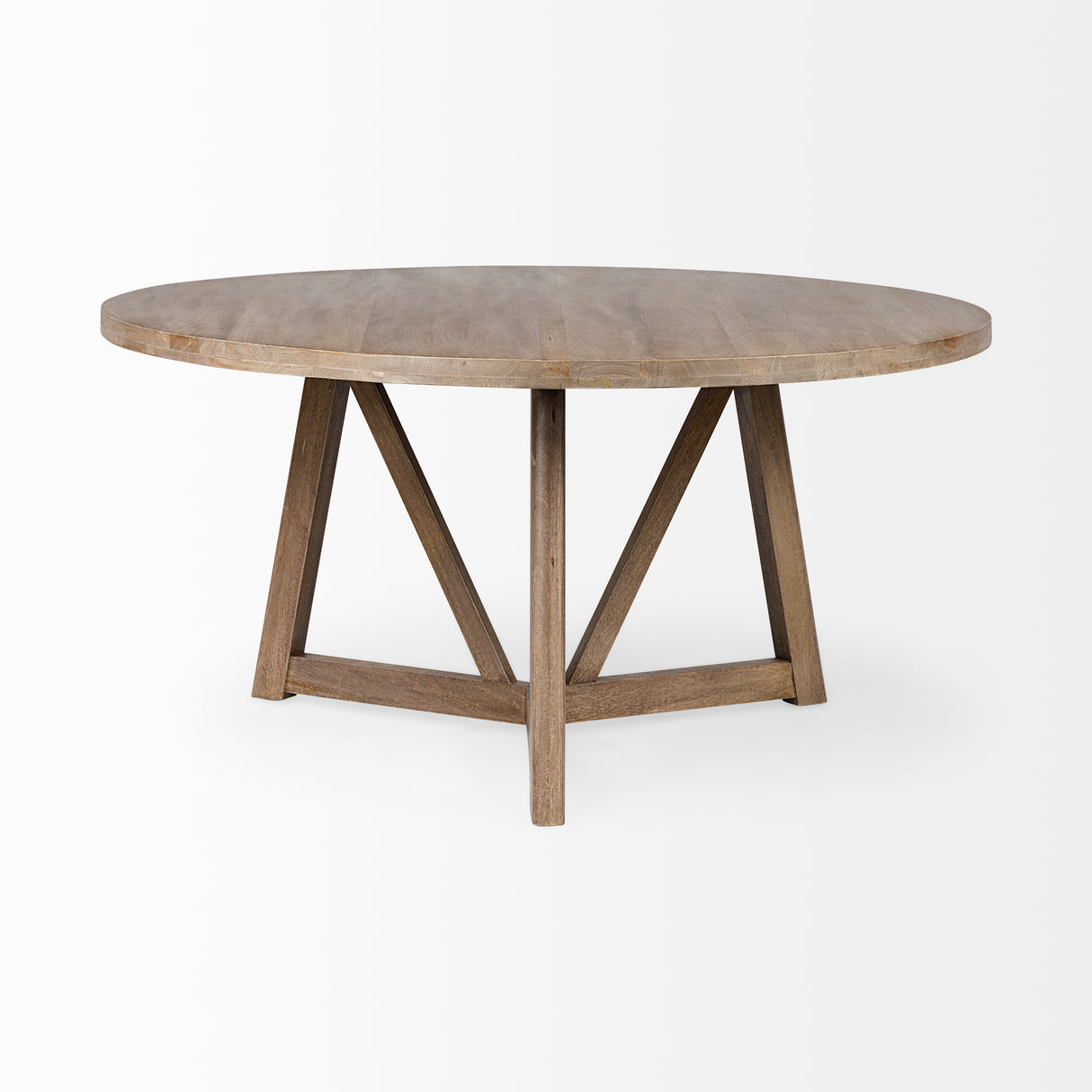 Legolas I 60" Round Brown Solid Wood Top & Base Dining Table from Mercana - Luna Furniture
