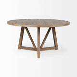 Legolas I 60" Round Brown Solid Wood Top & Base Dining Table from Mercana - Luna Furniture
