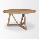 Legolas I 60" Round Brown Solid Wood Top & Base Dining Table from Mercana - Luna Furniture