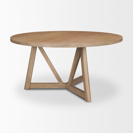 Legolas I 60" Round Brown Solid Wood Top & Base Dining Table from Mercana - Luna Furniture