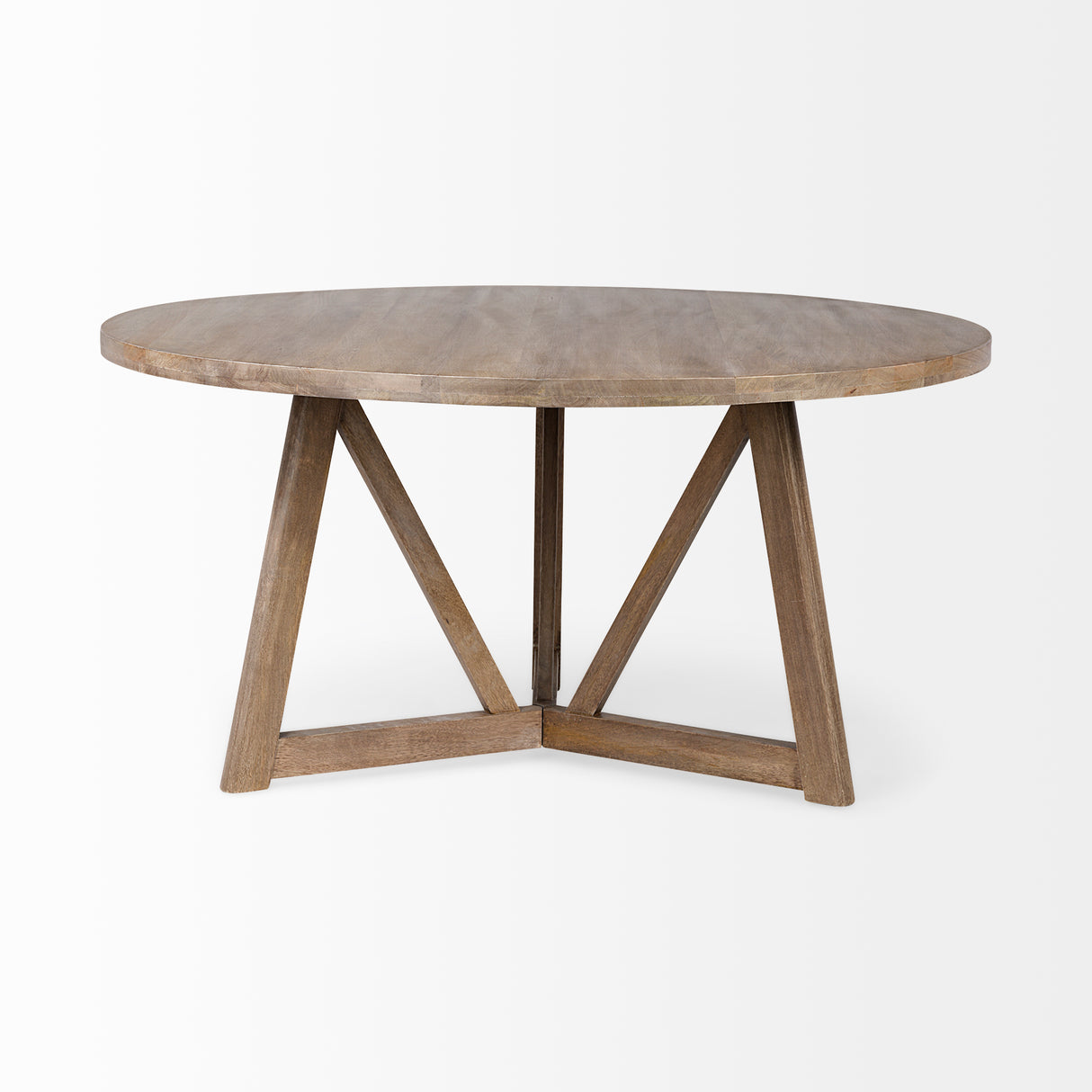 Legolas I 60" Round Brown Solid Wood Top & Base Dining Table from Mercana - Luna Furniture