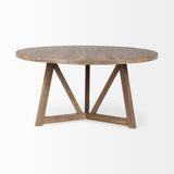 Legolas I 60" Round Brown Solid Wood Top & Base Dining Table from Mercana - Luna Furniture