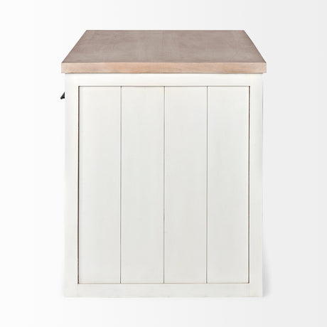 Fairview II White and Brown Two-Tone Stain Solid Wood Kitchen Island from Mercana - Luna Furniture