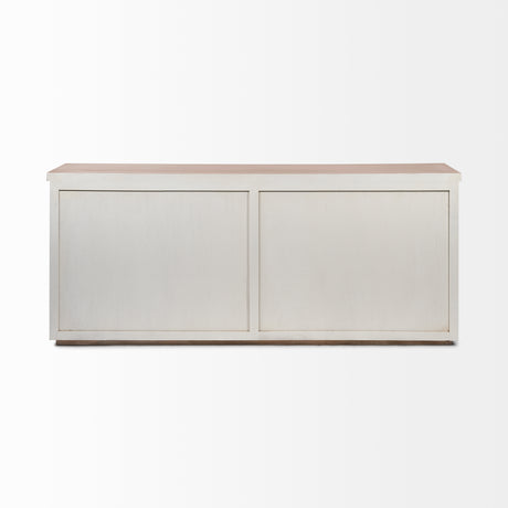Fairview III Solid Wood Brown Top & White Frame 4 Cabinet Door Sideboard from Mercana - Luna Furniture