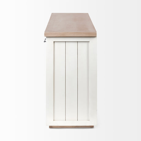 Fairview III Solid Wood Brown Top & White Frame 4 Cabinet Door Sideboard from Mercana - Luna Furniture