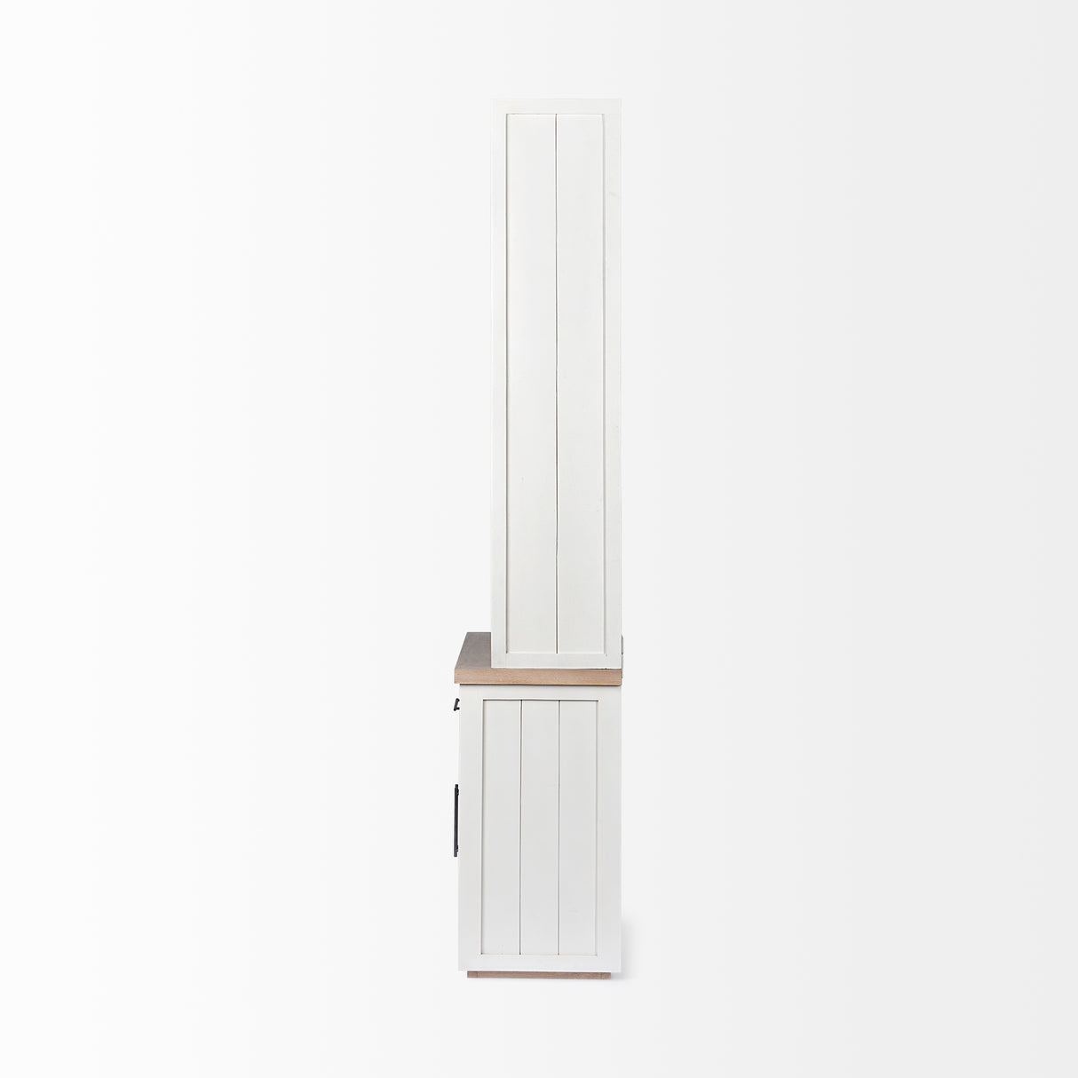 Fairview I White and Medium Brown Wood Three Shelf Shelving Unit from Mercana - Luna Furniture