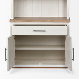 Fairview I White and Medium Brown Wood Three Shelf Shelving Unit from Mercana - Luna Furniture