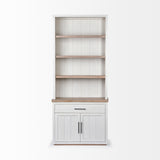 Fairview I White and Medium Brown Wood Three Shelf Shelving Unit from Mercana - Luna Furniture