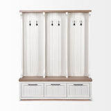 Fairview IV 61L x 17W White And Brown Wood With Storage Hall Tree from Mercana - Luna Furniture