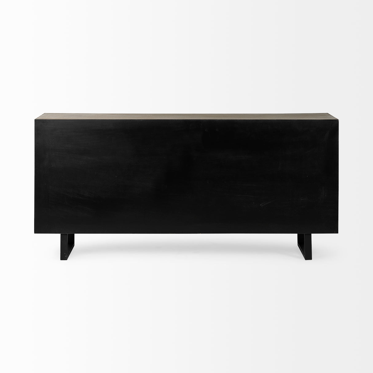 Bellefontaine II 68x15.5 Brown Fir Veneer Frame 4 Fabric Covered Cabinet Door Sideboard from Mercana - Luna Furniture