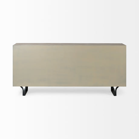 Giselle II Brown Fir Veneer W/Black Metal Leg 9 Drawer Sideboard from Mercana - Luna Furniture