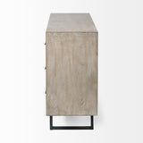 Giselle II Brown Fir Veneer W/Black Metal Leg 9 Drawer Sideboard from Mercana - Luna Furniture