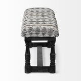 Denison II 56L x 15W Black Wood Base Woven-Leather Cushion Top Accent Bench from Mercana - Luna Furniture