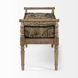 Fullerton II 57L x 21W Jute Patterned Top W/Brown Wood Base Accent Bench from Mercana - Luna Furniture