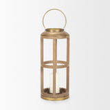 Andy II Small Natural Wood Cylindrical Lantern from Mercana - Luna Furniture