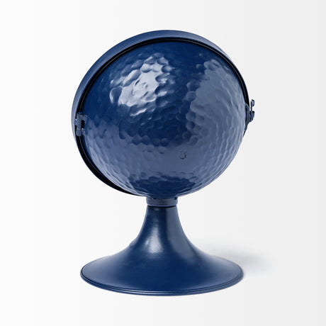 Weymouth Blue Metal Glass Dome Table Clock from Mercana - Luna Furniture