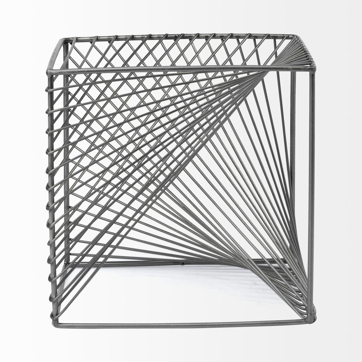 Rochon 8L x 8W Gray Metal Decorative Cube from Mercana - Luna Furniture