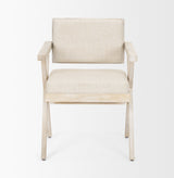 Topanga I Cream Fabric Wrap Blonde Wooden Frame Dining Chair from Mercana - Luna Furniture