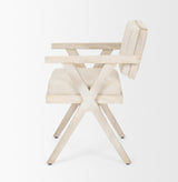 Topanga I Cream Fabric Wrap Blonde Wooden Frame Dining Chair from Mercana - Luna Furniture