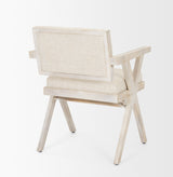 Topanga I Cream Fabric Wrap Blonde Wooden Frame Dining Chair from Mercana - Luna Furniture