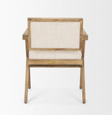 Topanga I Cream Fabric Wrap Medium Brown Wooden Frame Dining Chair from Mercana - Luna Furniture