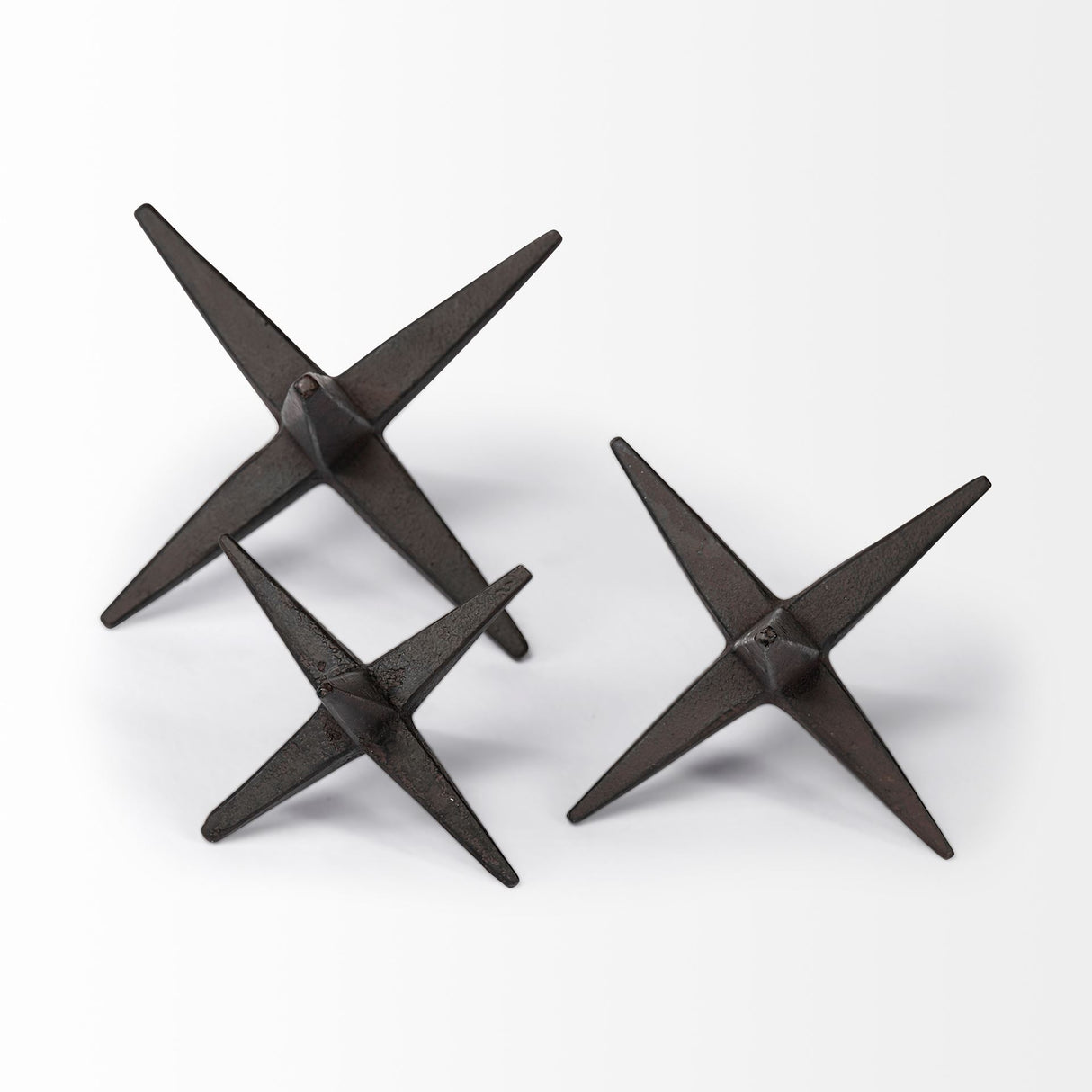 Rhea (Set of 3) Brown Cast Iron Small, Medium & Large Jacks from Mercana - Luna Furniture