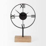 Oris Black Metal/Wood Open Frame Table Clock from Mercana - Luna Furniture