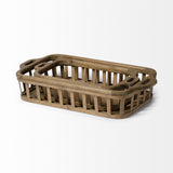Louis Set of 2 Natural Wood Slated Nesting Trays from Mercana - Luna Furniture