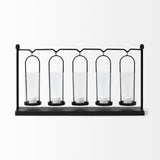 Erlen Black Metal Hanging Votive Five Candle Table Candle Holder from Mercana - Luna Furniture