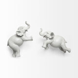 Maynard Set of 2 White Elephant Wall Decorations from Mercana - Luna Furniture