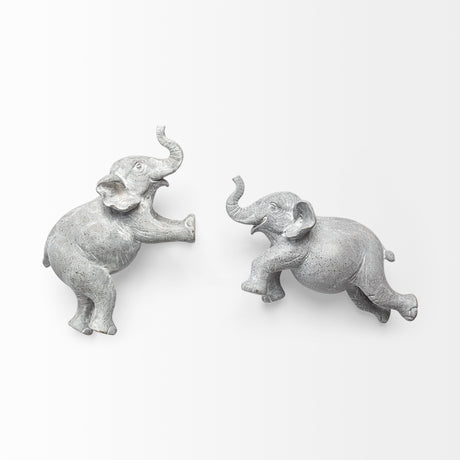 Maynard I Set of 2 Grey Elephant Wall Decorations from Mercana - Luna Furniture