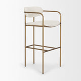 Parker 30" Seat Height Cream Fabric Seat Gold Metal Bar Stool from Mercana - Luna Furniture
