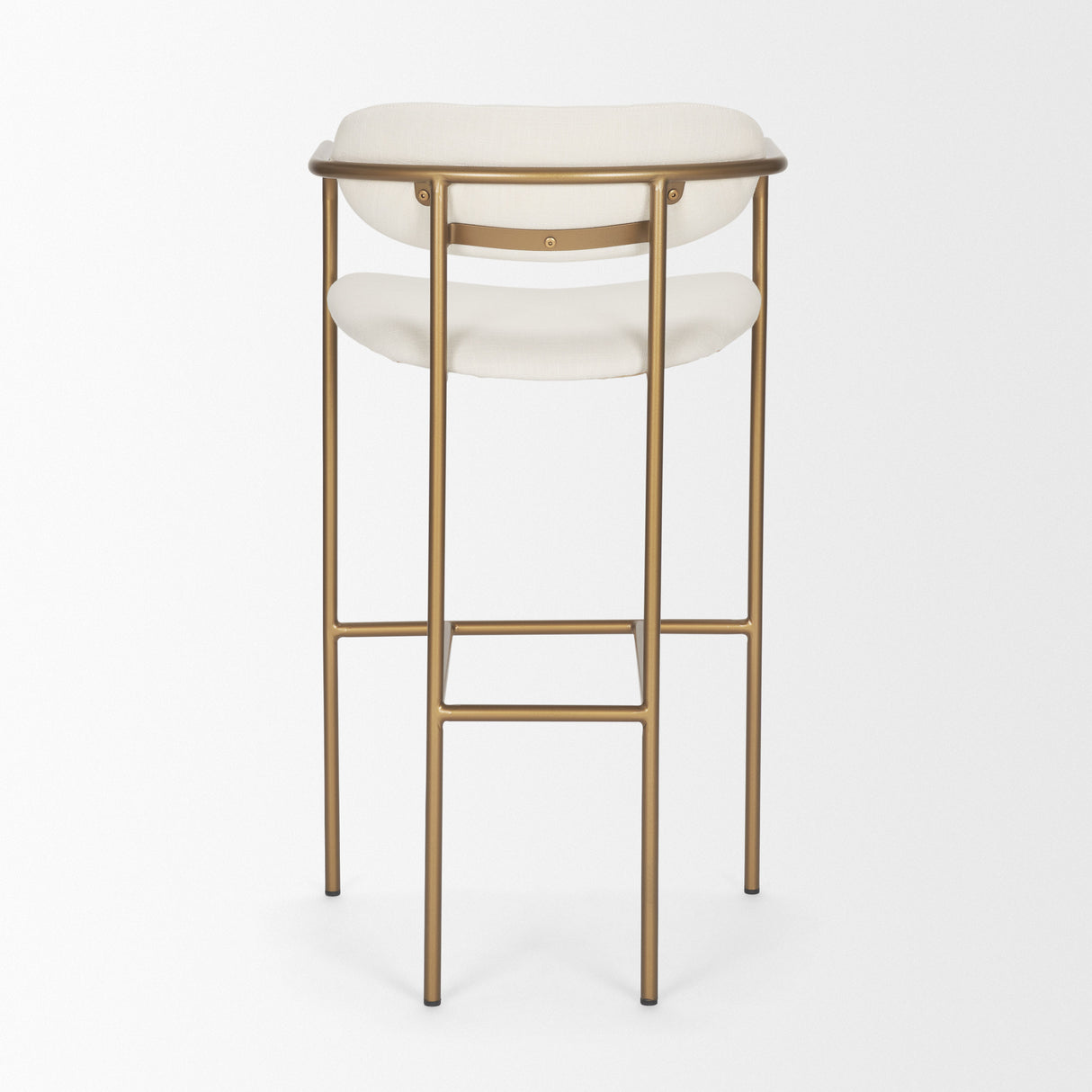 Parker 30" Seat Height Cream Fabric Seat Gold Metal Bar Stool from Mercana - Luna Furniture