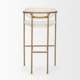 Parker 30" Seat Height Cream Fabric Seat Gold Metal Bar Stool from Mercana - Luna Furniture