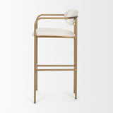 Parker 30" Seat Height Cream Fabric Seat Gold Metal Bar Stool from Mercana - Luna Furniture
