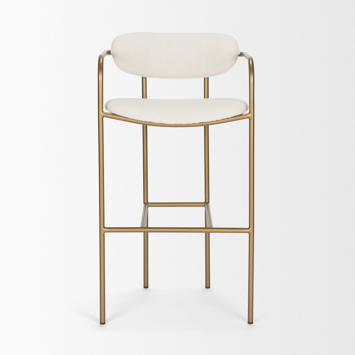 Parker 30" Seat Height Cream Fabric Seat Gold Metal Bar Stool from Mercana - Luna Furniture