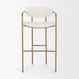 Parker 30" Seat Height Cream Fabric Seat Gold Metal Bar Stool from Mercana - Luna Furniture
