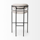 Parker 30" Seat Height Beige Fabric Seat Gun Metal Grey Metal Bar Stool from Mercana - Luna Furniture
