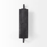 Hagar Rectangular Large Industrial Wall Clock from Mercana - Luna Furniture