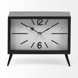 Lita Black Metal Rectangular Table Clock from Mercana - Luna Furniture
