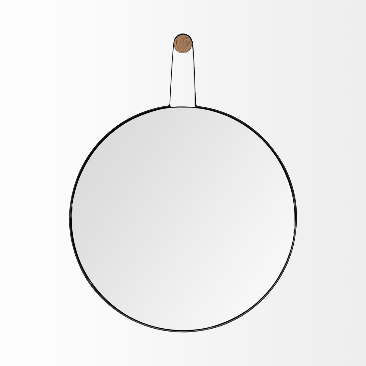 Collie 20x26 Round Black Metal Frame Mirror from Mercana - Luna Furniture