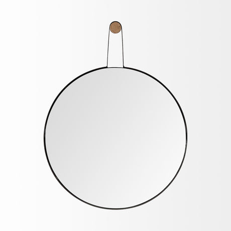 Collie 20x26 Round Black Metal Frame Mirror from Mercana - Luna Furniture