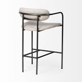 Parker II Beige Fabric Seat Gun Metal Grey Metal Counter Stool from Mercana - Luna Furniture