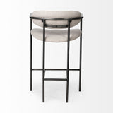 Parker II Beige Fabric Seat Gun Metal Grey Metal Counter Stool from Mercana - Luna Furniture
