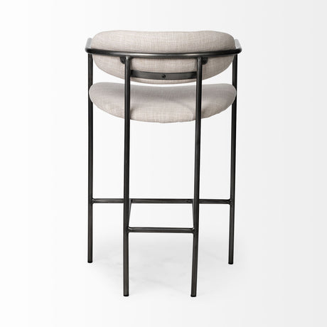 Parker II Beige Fabric Seat Gun Metal Grey Metal Counter Stool from Mercana - Luna Furniture