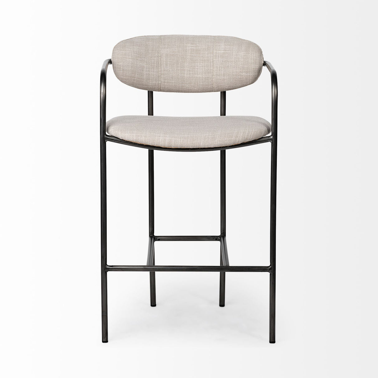 Parker II Beige Fabric Seat Gun Metal Grey Metal Counter Stool from Mercana - Luna Furniture