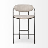 Parker II Beige Fabric Seat Gun Metal Grey Metal Counter Stool from Mercana - Luna Furniture