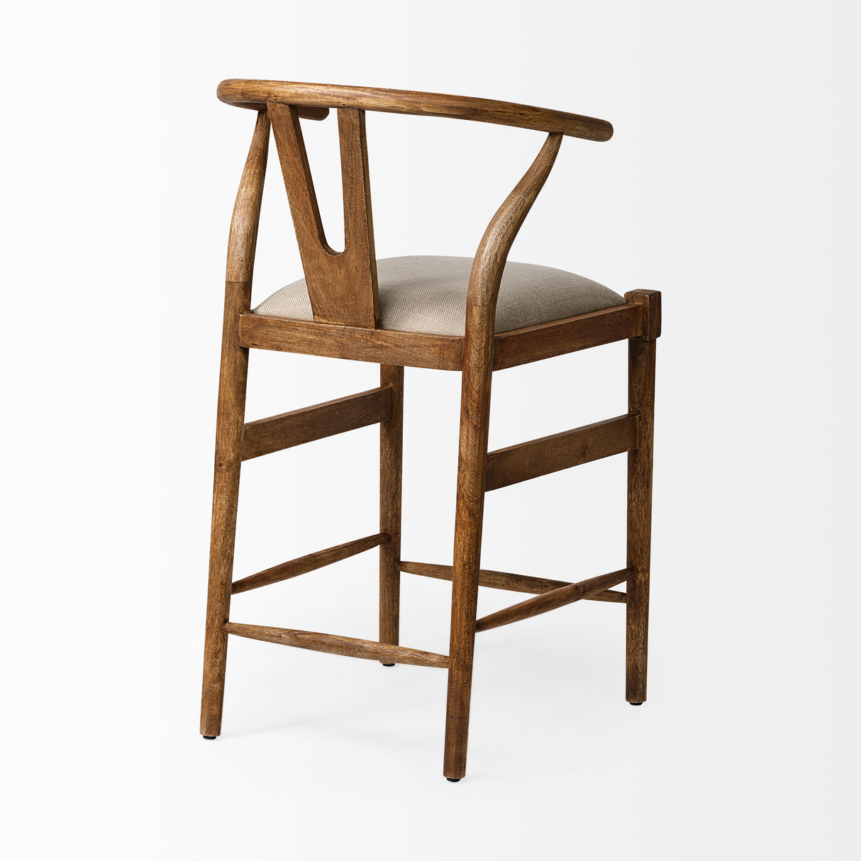 Trixie Cream Upholstered Seat Brown Wood Frame Counter Stool from Mercana - Luna Furniture
