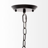 Decamp I (47.2"x36.2") Black Metal Chassis Glass Tube Twelve Light Chandelier from Mercana - Luna Furniture